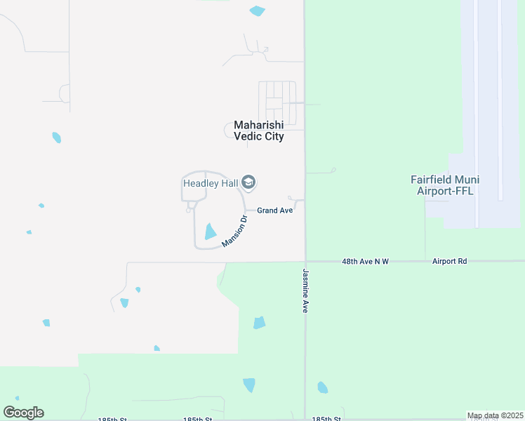 map of restaurants, bars, coffee shops, grocery stores, and more near Grand Avenue in Maharishi Vedic City