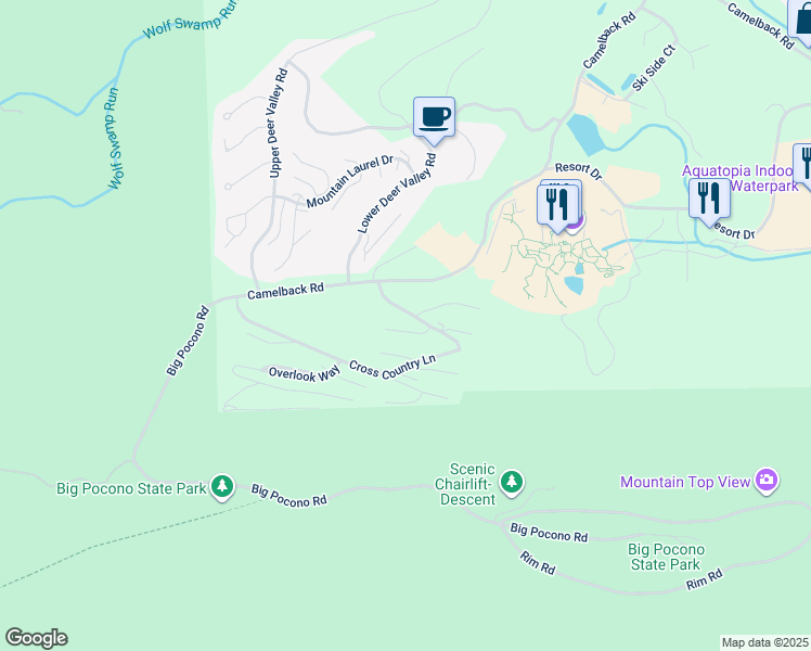 map of restaurants, bars, coffee shops, grocery stores, and more near 11 Middle Village Way in Tannersville