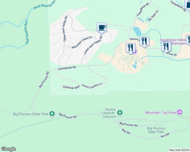map of restaurants, bars, coffee shops, grocery stores, and more near 11 Middle Village Way in Tannersville