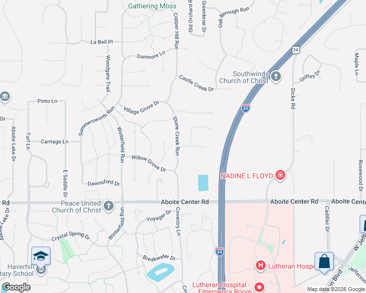 map of restaurants, bars, coffee shops, grocery stores, and more near White Face Lane in Fort Wayne