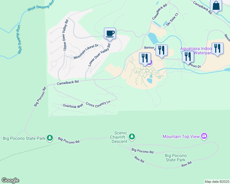 map of restaurants, bars, coffee shops, grocery stores, and more near 87 Cross Country Lane in Tannersville