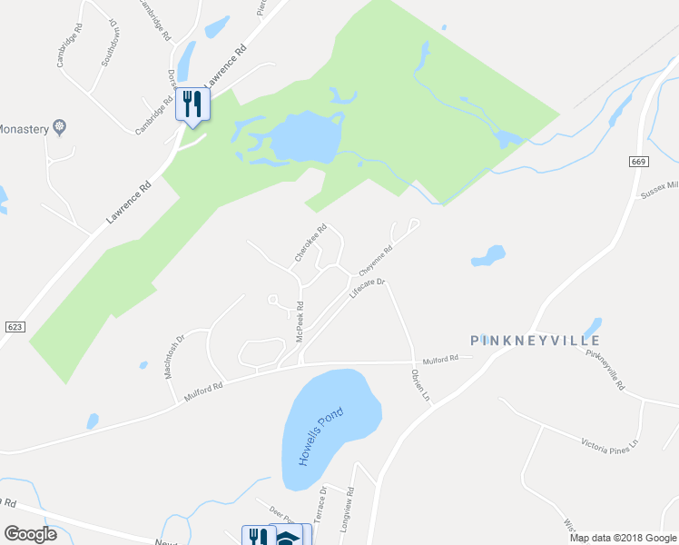 map of restaurants, bars, coffee shops, grocery stores, and more near 112 Seminole Road in Lafayette Township