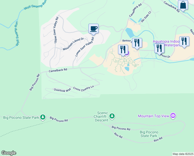 map of restaurants, bars, coffee shops, grocery stores, and more near 89 Cross Country Lane in Tannersville