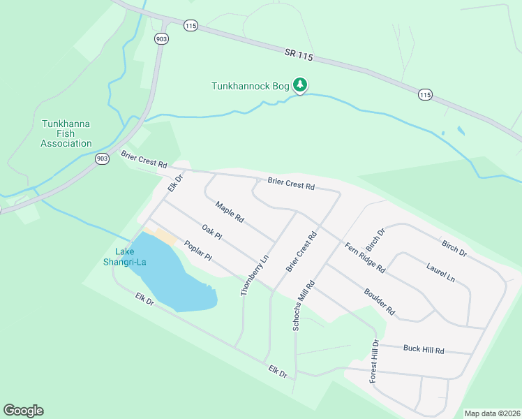 map of restaurants, bars, coffee shops, grocery stores, and more near Fern Ridge Rd in Albrightsville