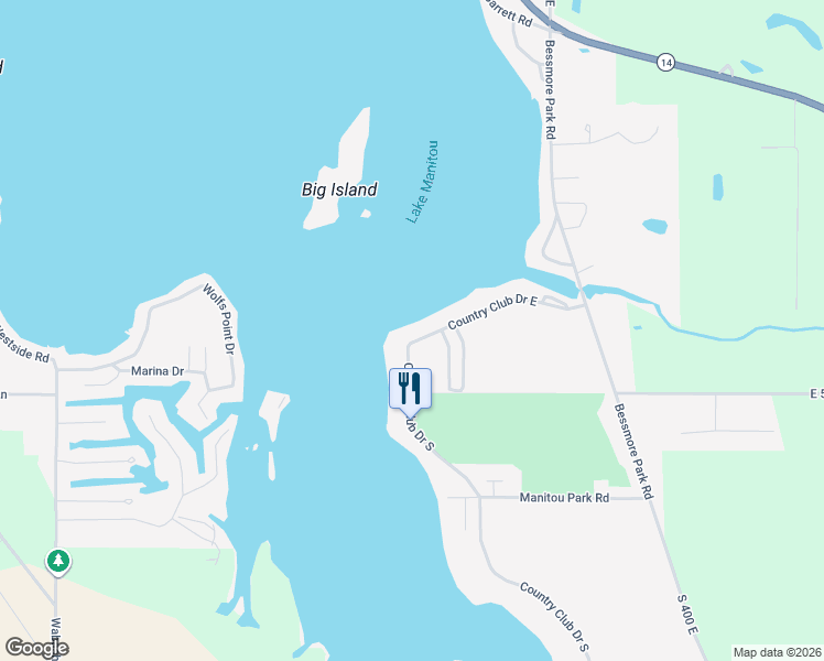map of restaurants, bars, coffee shops, grocery stores, and more near 2906 Country Club Drive East in Rochester