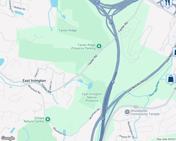 map of restaurants, bars, coffee shops, grocery stores, and more near 244 Taxter Road in Irvington