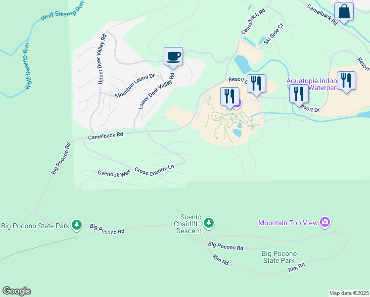 map of restaurants, bars, coffee shops, grocery stores, and more near 82 Cross Country Lane in Tannersville