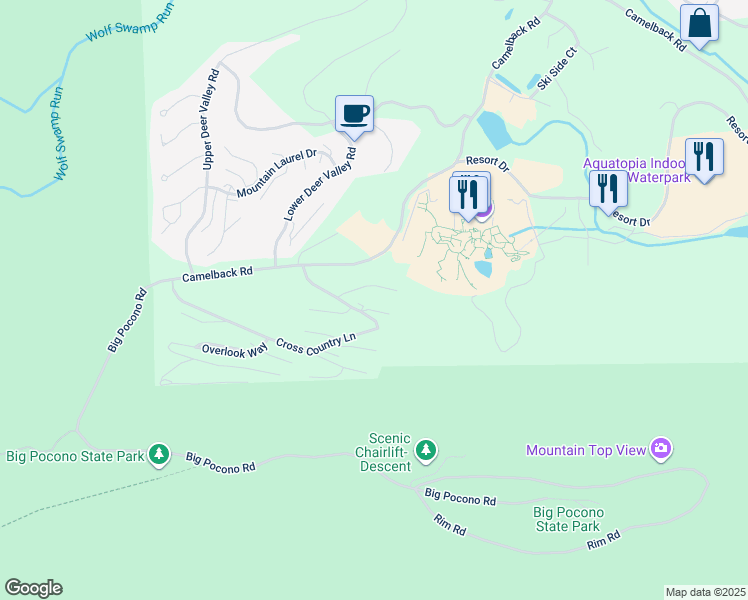 map of restaurants, bars, coffee shops, grocery stores, and more near 86 Cross Country Lane in Tannersville
