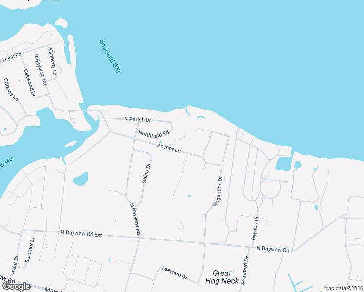 map of restaurants, bars, coffee shops, grocery stores, and more near 1315 Anchor Lane in Southold