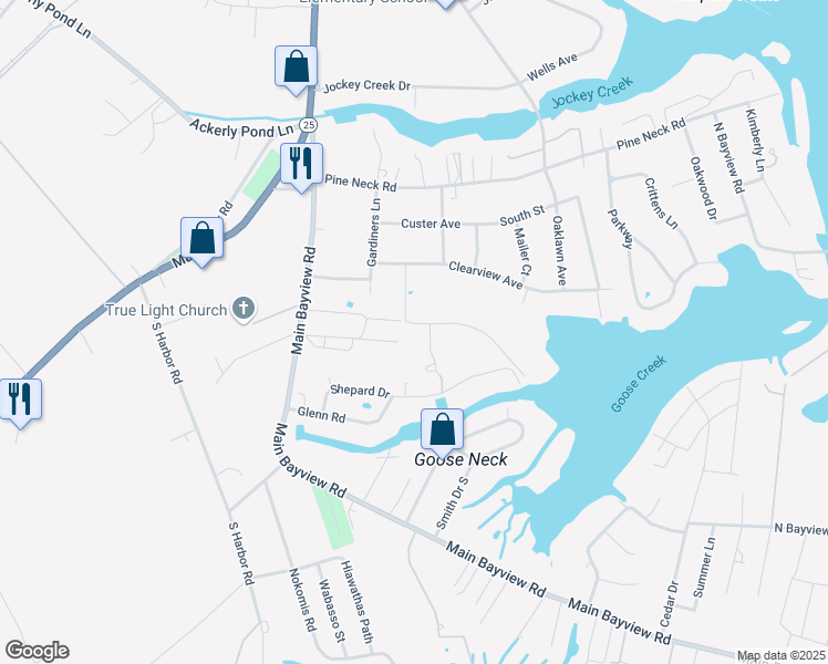 map of restaurants, bars, coffee shops, grocery stores, and more near 340 Sleepy Hollow Lane in Southold