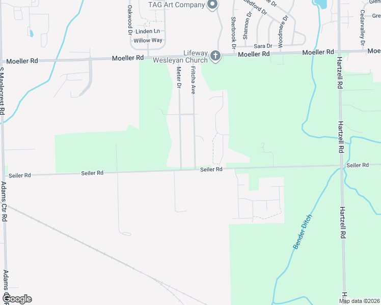 map of restaurants, bars, coffee shops, grocery stores, and more near 4110 Fritcha Ave in Fort Wayne