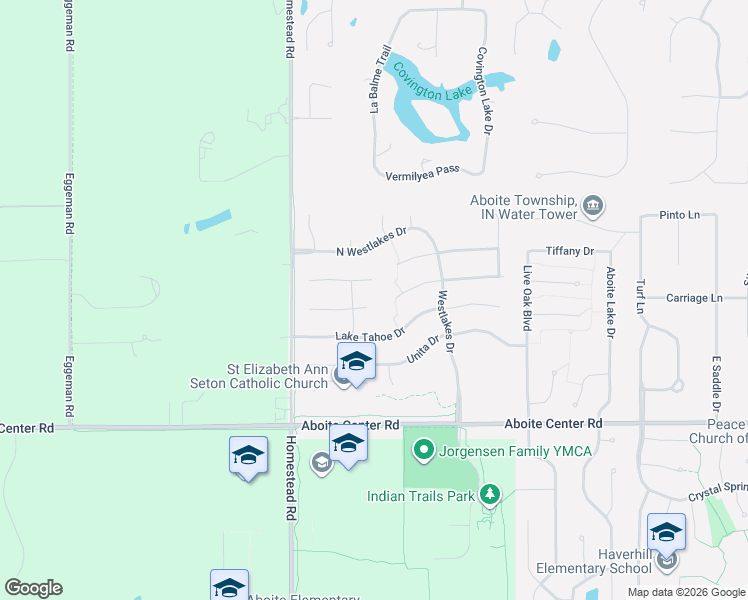 map of restaurants, bars, coffee shops, grocery stores, and more near 10610 Mohave Ct in Fort Wayne