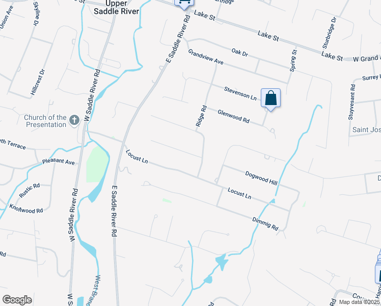 map of restaurants, bars, coffee shops, grocery stores, and more near 8 Drake Lane in Upper Saddle River
