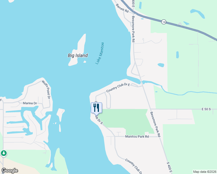 map of restaurants, bars, coffee shops, grocery stores, and more near 3020 Country Club Drive East in Rochester