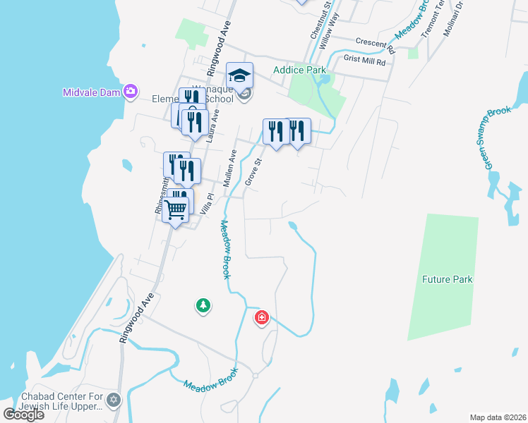 map of restaurants, bars, coffee shops, grocery stores, and more near 33 Colfax Avenue in Wanaque