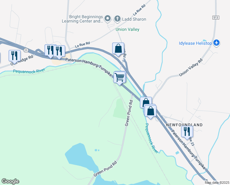 map of restaurants, bars, coffee shops, grocery stores, and more near 6 Vassar Road in Jefferson