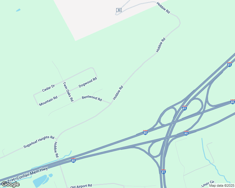 map of restaurants, bars, coffee shops, grocery stores, and more near Hobbie Road in Luzerne County