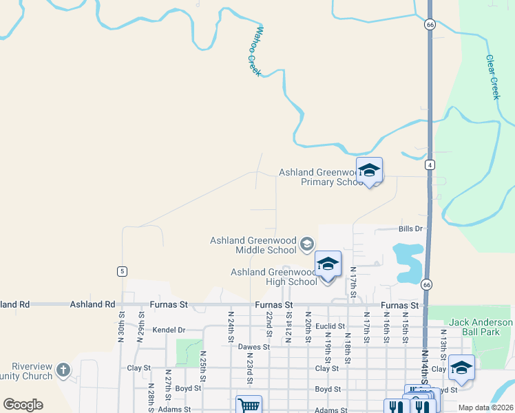 map of restaurants, bars, coffee shops, grocery stores, and more near in Ashland