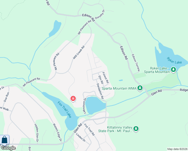 map of restaurants, bars, coffee shops, grocery stores, and more near 9 Narcissus Road in Sparta