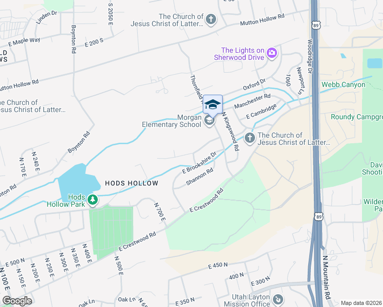 map of restaurants, bars, coffee shops, grocery stores, and more near 799 East Westbrook Road in Kaysville
