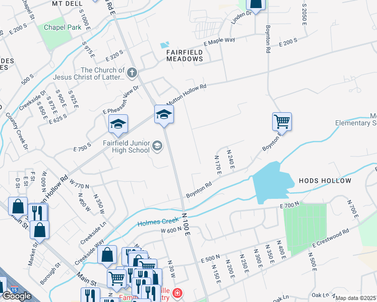 map of restaurants, bars, coffee shops, grocery stores, and more near 947 North 50 East in Kaysville