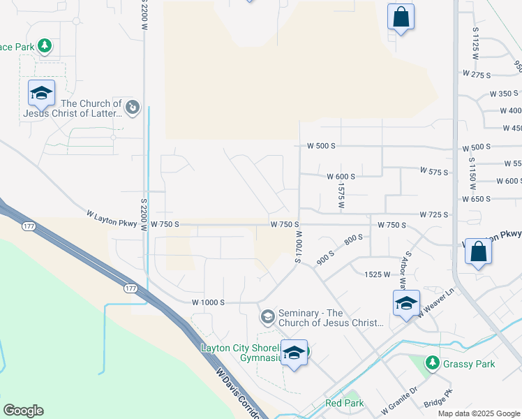 map of restaurants, bars, coffee shops, grocery stores, and more near 662 South Alberta Spruce Drive in Layton