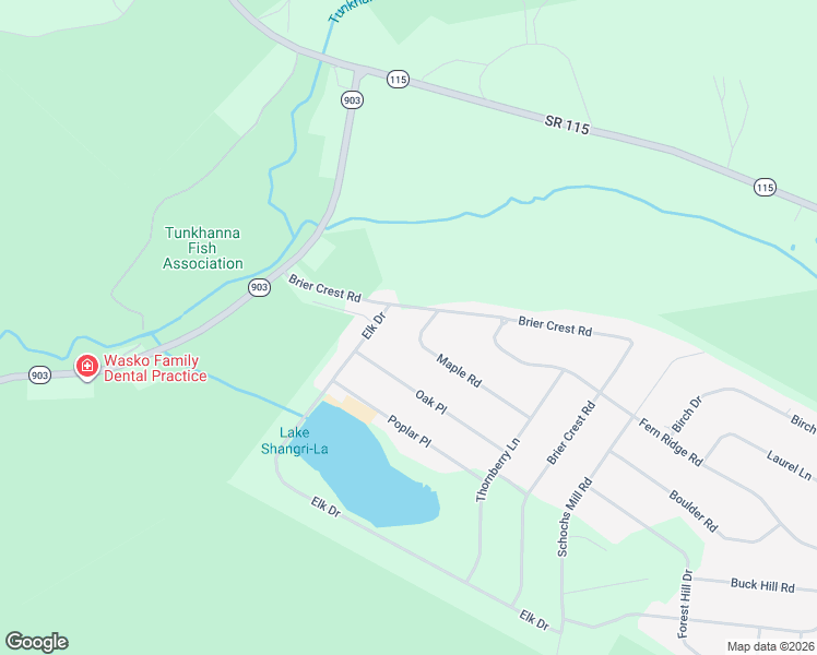map of restaurants, bars, coffee shops, grocery stores, and more near 1 Brier Crest Road in Blakeslee