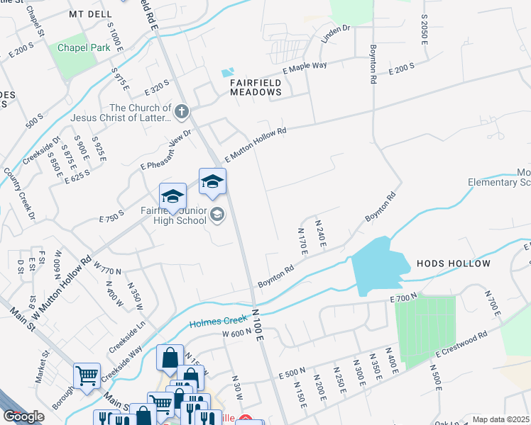 map of restaurants, bars, coffee shops, grocery stores, and more near 947 North 50 East in Kaysville