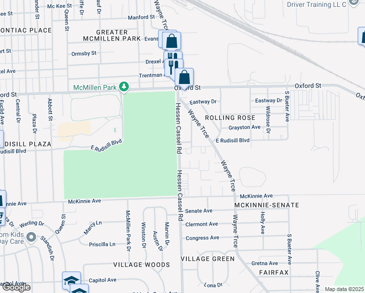 map of restaurants, bars, coffee shops, grocery stores, and more near 3203 Scarlatti Drive in Fort Wayne