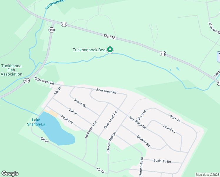 map of restaurants, bars, coffee shops, grocery stores, and more near 6 Brier Crest Road in Blakeslee