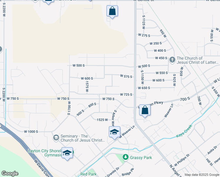 map of restaurants, bars, coffee shops, grocery stores, and more near 1389 West 650 South in Layton