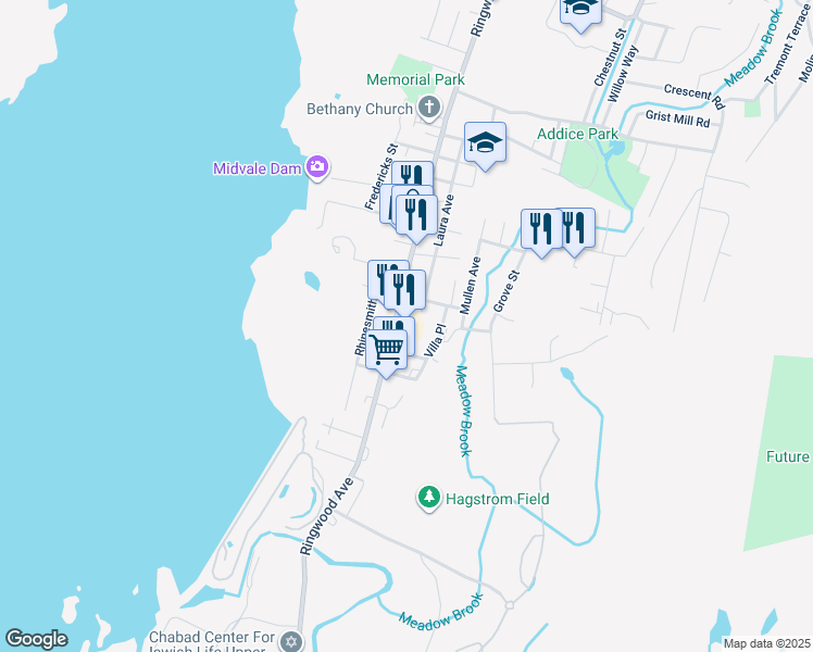 map of restaurants, bars, coffee shops, grocery stores, and more near 600 Ringwood Avenue in Wanaque