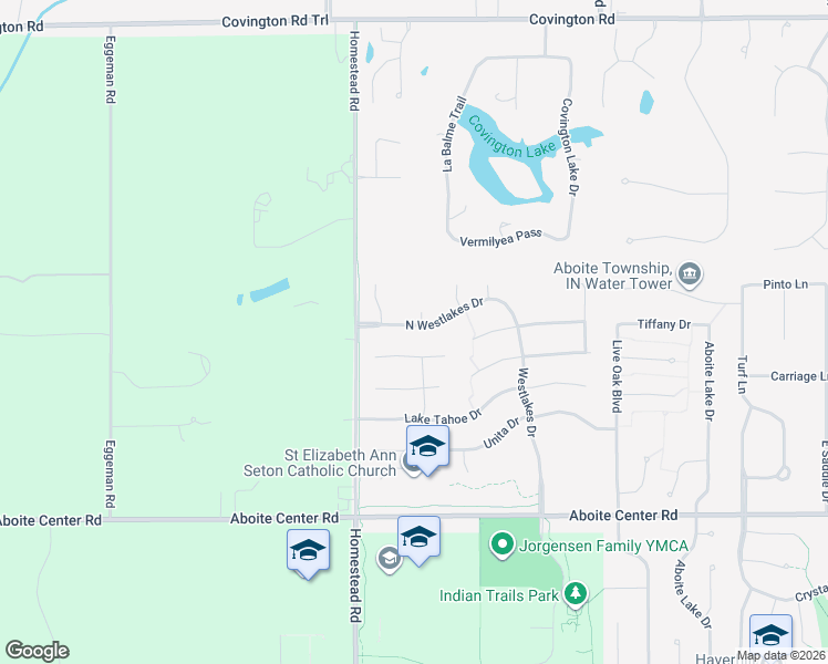 map of restaurants, bars, coffee shops, grocery stores, and more near 10715 N Westlakes Dr in Fort Wayne