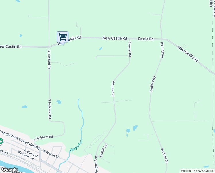 map of restaurants, bars, coffee shops, grocery stores, and more near 2240 Stewart Road in Lowellville