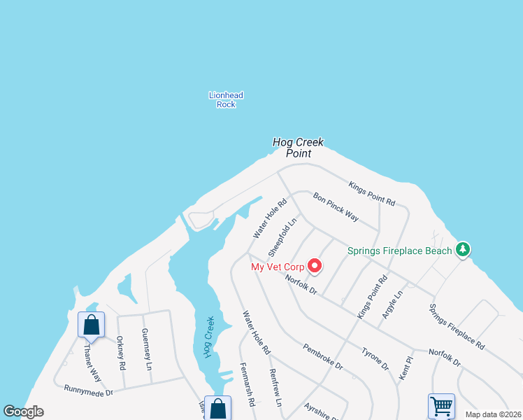 map of restaurants, bars, coffee shops, grocery stores, and more near 206 Water Hole Road in East Hampton