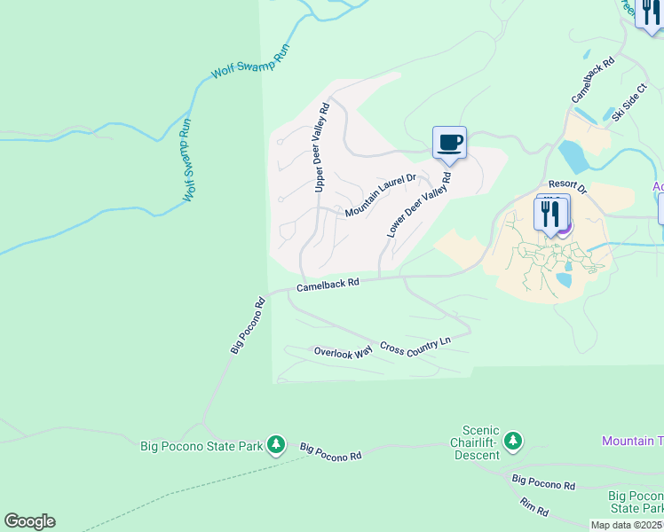 map of restaurants, bars, coffee shops, grocery stores, and more near 416 Hickory Drive in Tannersville