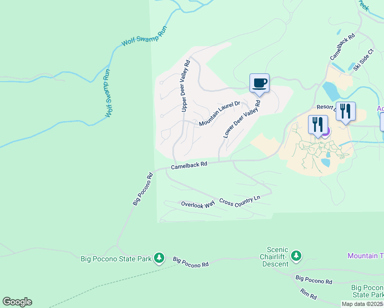 map of restaurants, bars, coffee shops, grocery stores, and more near 416 Hickory Drive in Tannersville
