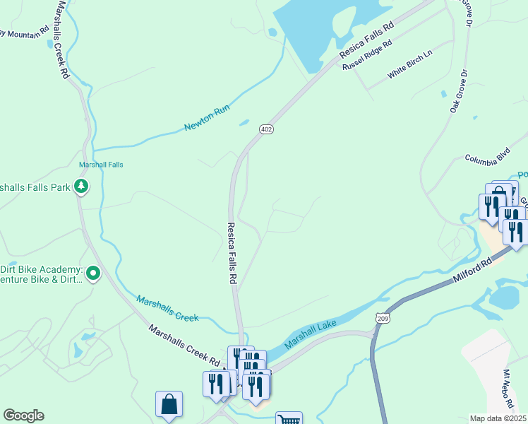map of restaurants, bars, coffee shops, grocery stores, and more near in Monroe County