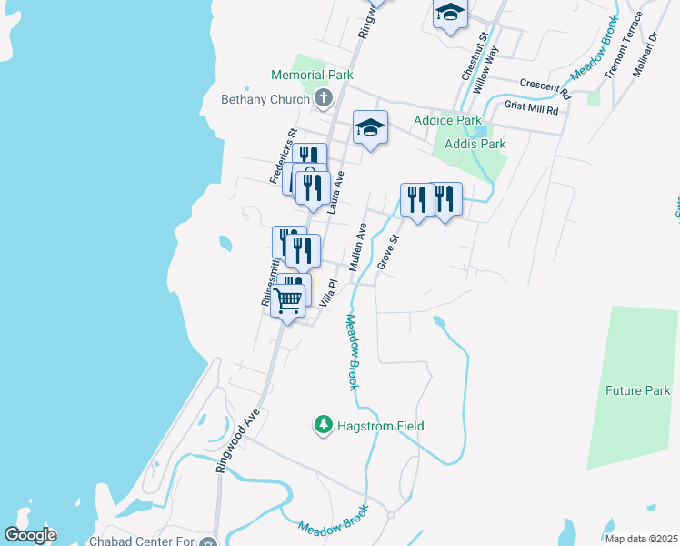 map of restaurants, bars, coffee shops, grocery stores, and more near 5 Belmont Avenue in Wanaque