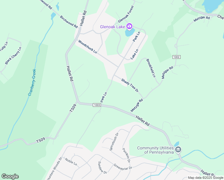 map of restaurants, bars, coffee shops, grocery stores, and more near 8 Park Lane in East Stroudsburg