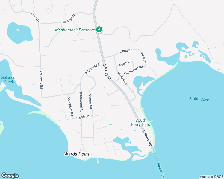 map of restaurants, bars, coffee shops, grocery stores, and more near 106 South Ferry Road in Shelter Island