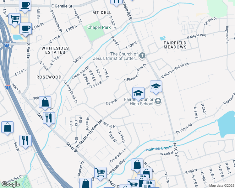 map of restaurants, bars, coffee shops, grocery stores, and more near 685 South Pheasant View Drive in Layton