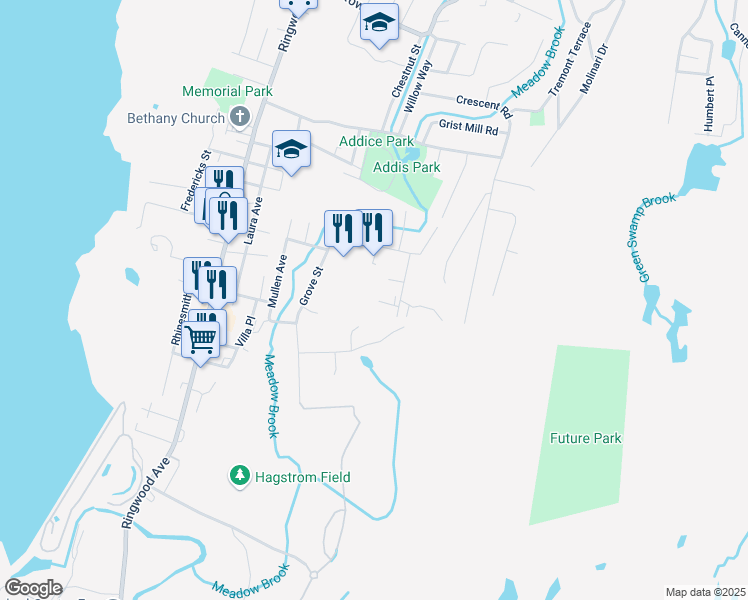 map of restaurants, bars, coffee shops, grocery stores, and more near 34 Mountain Avenue in Wanaque