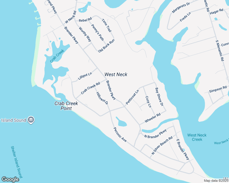 map of restaurants, bars, coffee shops, grocery stores, and more near 29 Brander Parkway in Shelter Island