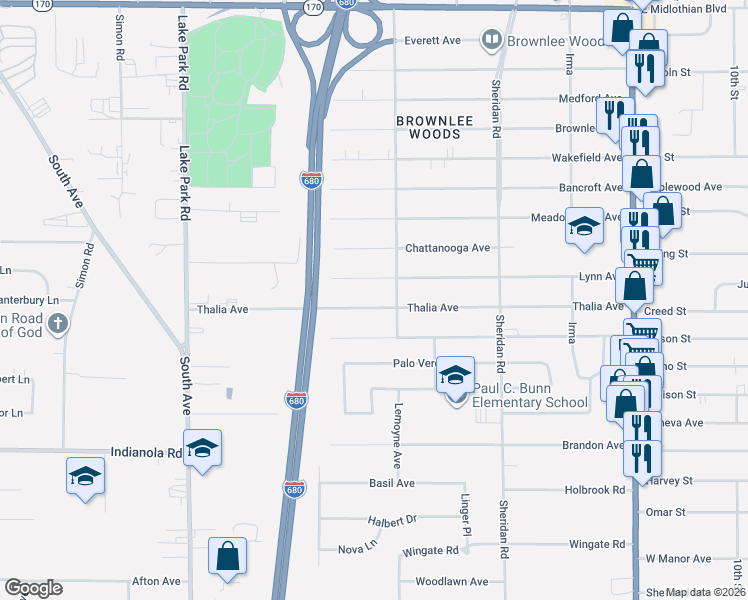 map of restaurants, bars, coffee shops, grocery stores, and more near 1564 Country Club Avenue in Youngstown