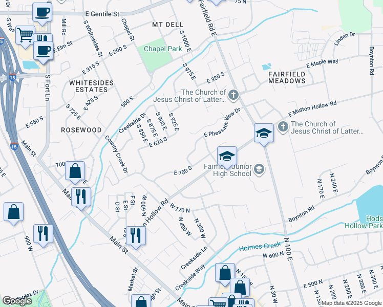 map of restaurants, bars, coffee shops, grocery stores, and more near 685 South Pheasant View Drive in Layton