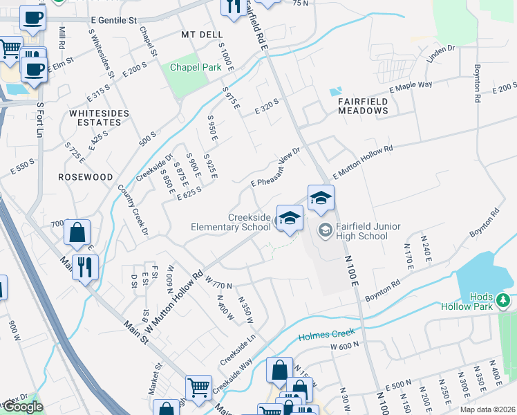 map of restaurants, bars, coffee shops, grocery stores, and more near 1197 East 750 South in Layton