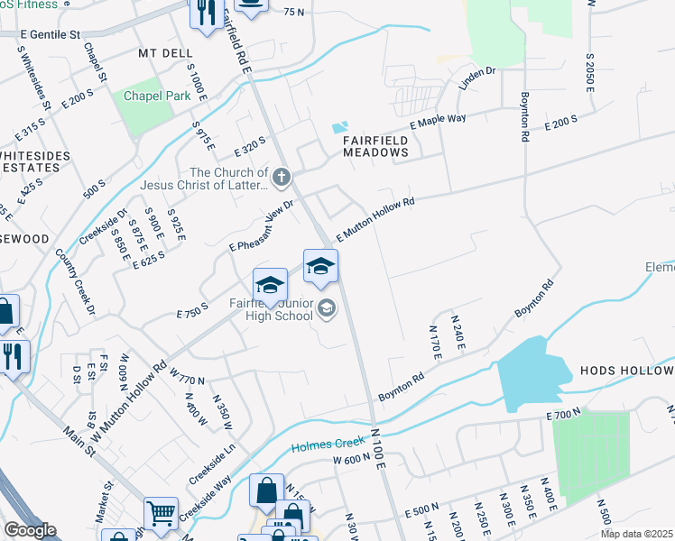 map of restaurants, bars, coffee shops, grocery stores, and more near 951 North Fairfield Street in Kaysville