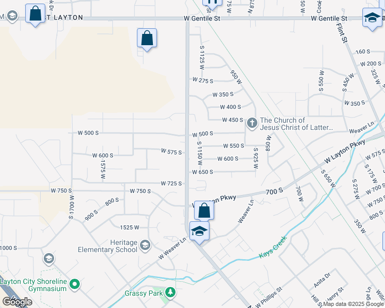 map of restaurants, bars, coffee shops, grocery stores, and more near 557 South Angel Street in Layton