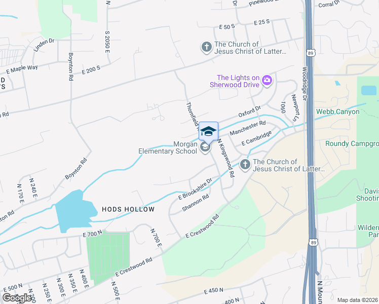 map of restaurants, bars, coffee shops, grocery stores, and more near 1065 Thornfield Road in Kaysville